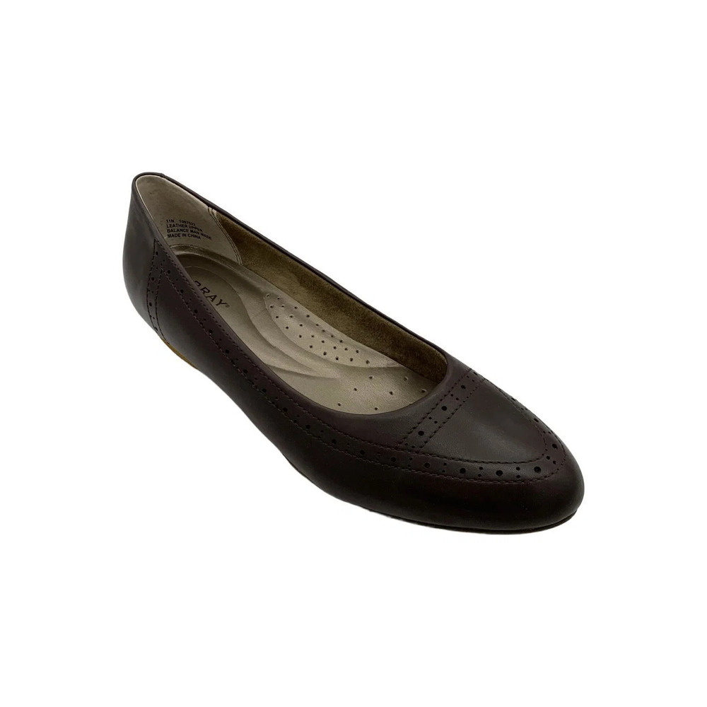 Array Women's York Leather Slip-On Flats Brown - Narrow